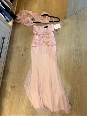 Nana Jacqueline Blush Pink Strapless Ruched Mermaid Gown